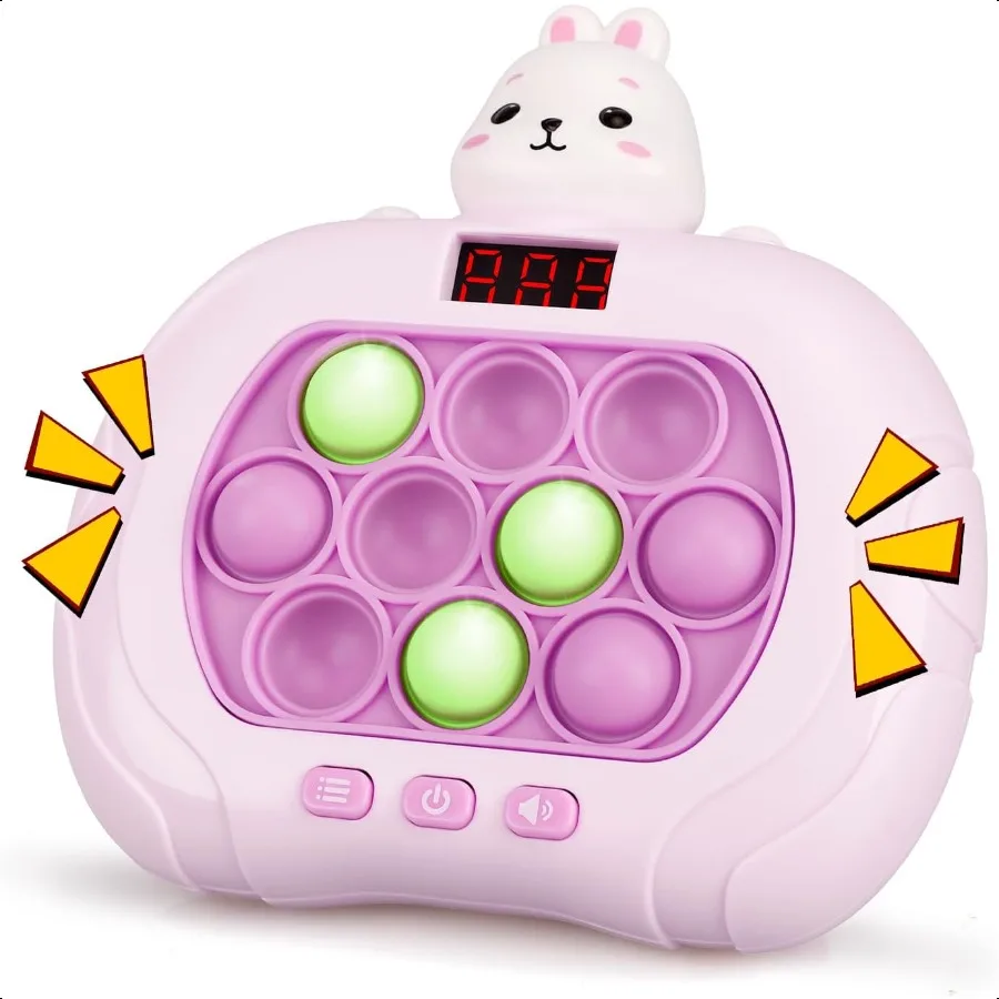ポップゲーム ライトアップ フィジェットトイ 57 812 ハンドヘルドパズルゲーム 感覚玩具 LEDスクリーン付き 3歳～12歳向け ウサギ