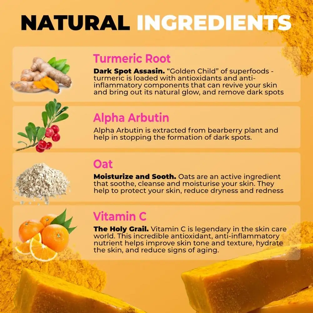 100 جرام 1/2 قطعة صابون حمض الكوجيك والليمون والكركم للتنظيف العميق وتجديد شباب الجسم وتقشير حتى لون البشرة صابون يدوي الصنع #6