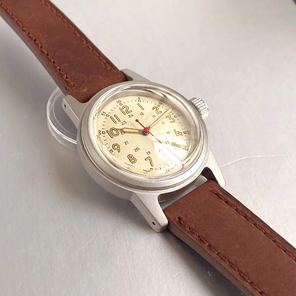 Miyota 8215 Tandorio 36mm Military 200M Diver Automatic Leisure Watch Men Luminous Cream Black Dial Domed Sapphire Vintage Clock