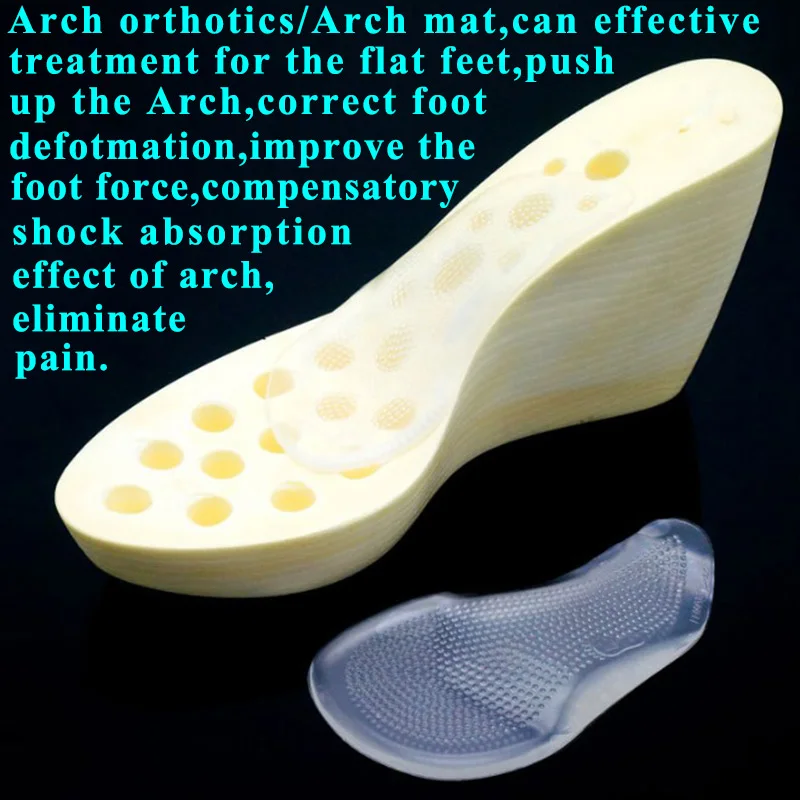 Adomaner Gel Arch Orthotics Mat, 3/4 Arch Support Pad, Pés chatos, Palmilhas ortopédicas Flatfoot, Inserções Corrector, Ferramenta de cuidados com