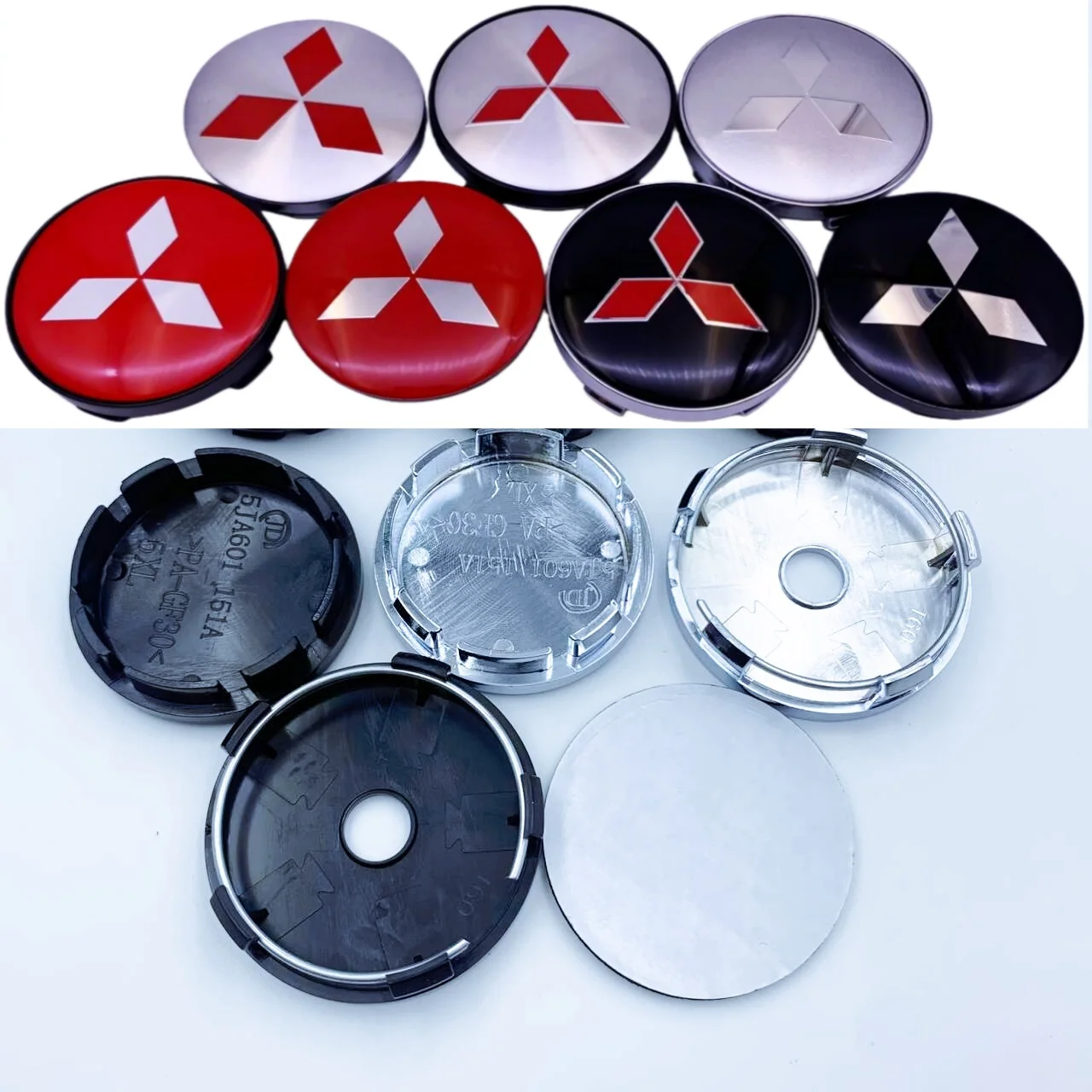 4PCS Für Mitsubishi ASX Ralliart Lancer Cordia Pajero Outlander Eclipse Galant Mirage Auto Radnabe Center Aufkleber Aufkleber Emblem