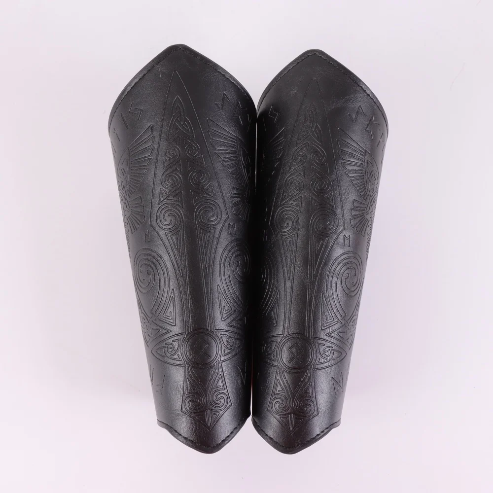 القرون الوسطى القوطية درع قفازات واسعة الأصفاد دعامات درع مدفئات للذراع عصر النهضة القراصنة فرسان بولي Leather الجلود الدانتيل متابعة معصمه #4