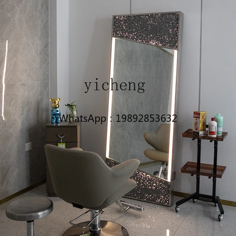 LYY   barber shop mirror table Special hair salon mirror table Floor-to-ceiling mirror table
