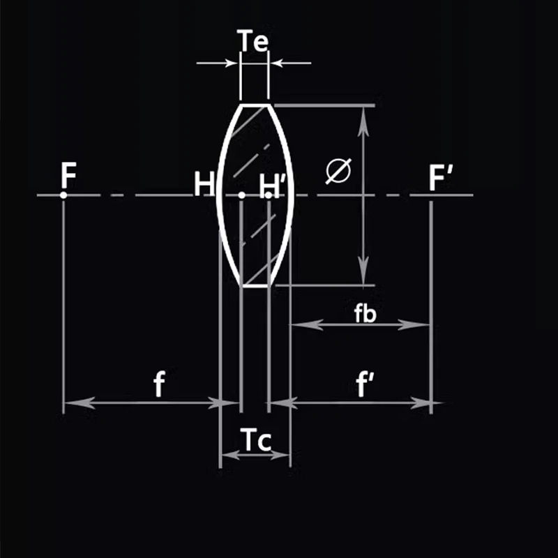 K9 42mm Double-convex Lens Stage Lamp Concentrating Optical Convex Magnifying Lens Focal Length 100mm