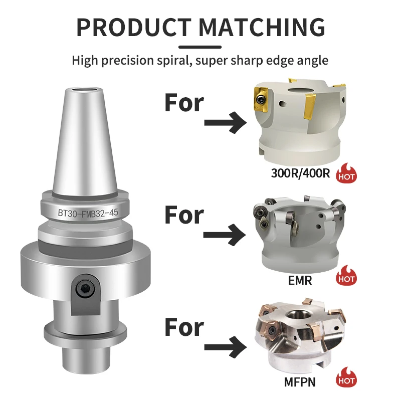 1PCS BT30 BT40-FMB16 FMB22 FMB27 FMB32 FMB40 Metric Planar Milling Tool Handle BT30 BT40 CNC Tool Holder