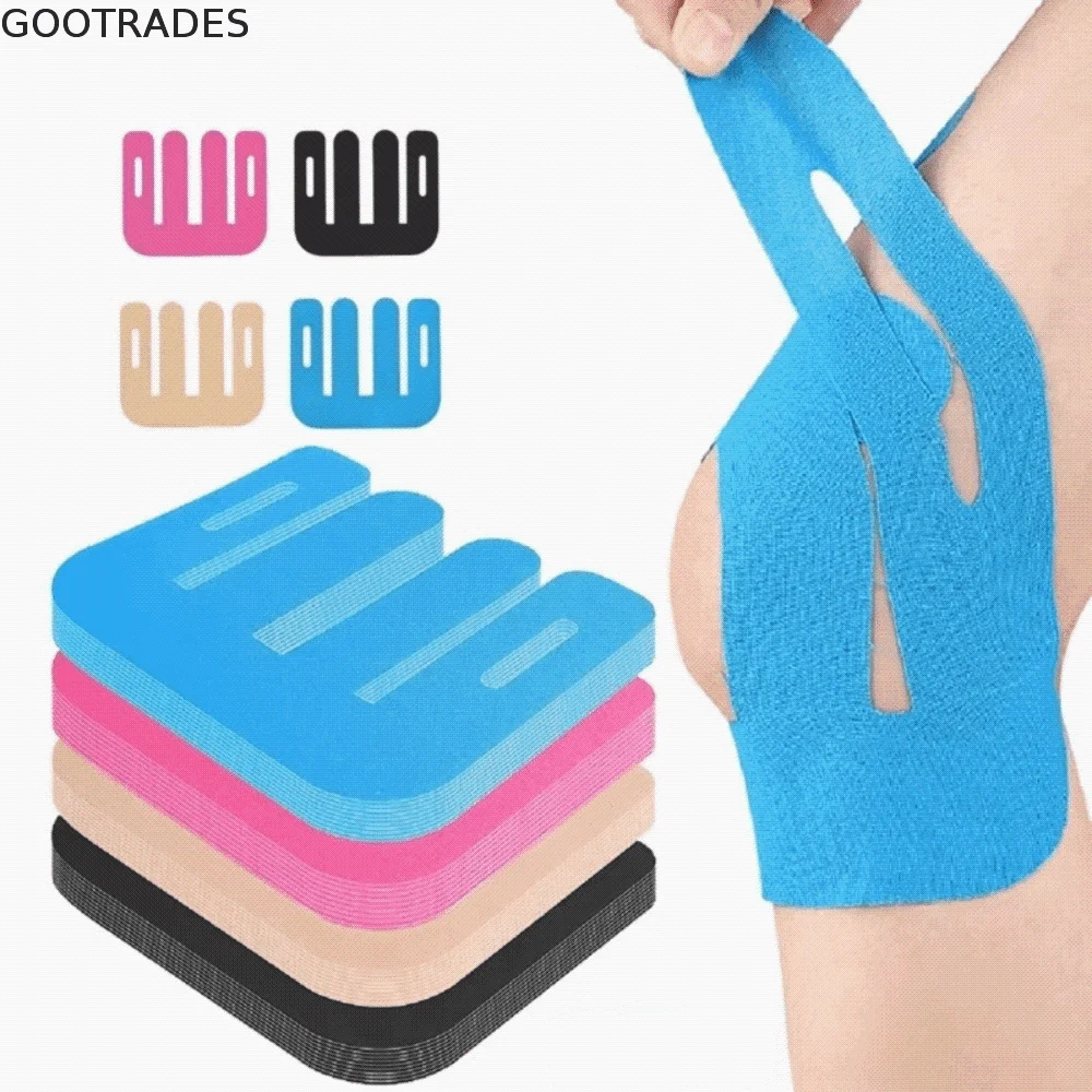 Contoured Knee Support Tape Dynamic Compression Breathable Elastic Kinesiology Tape Precut Flexible Compression