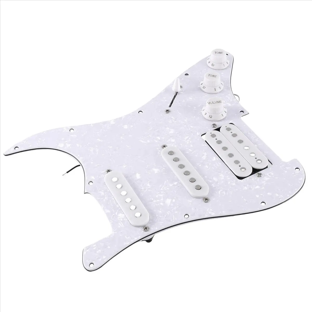 

(AD10) Электрогитара ST SQ с предустановленной проводкой и сборкой звукоснимателей, пикгард белого перламутрового цвета
