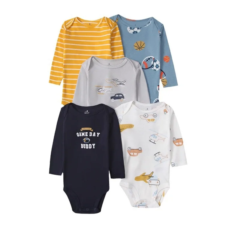 Baby Boys Girls Bodysuit 5 PCS Long Sleeve 100% Cotton Baby Clothes 6-24 Months Newborn Cartoon Ropa Body Bebe Jumpsuit Clothing