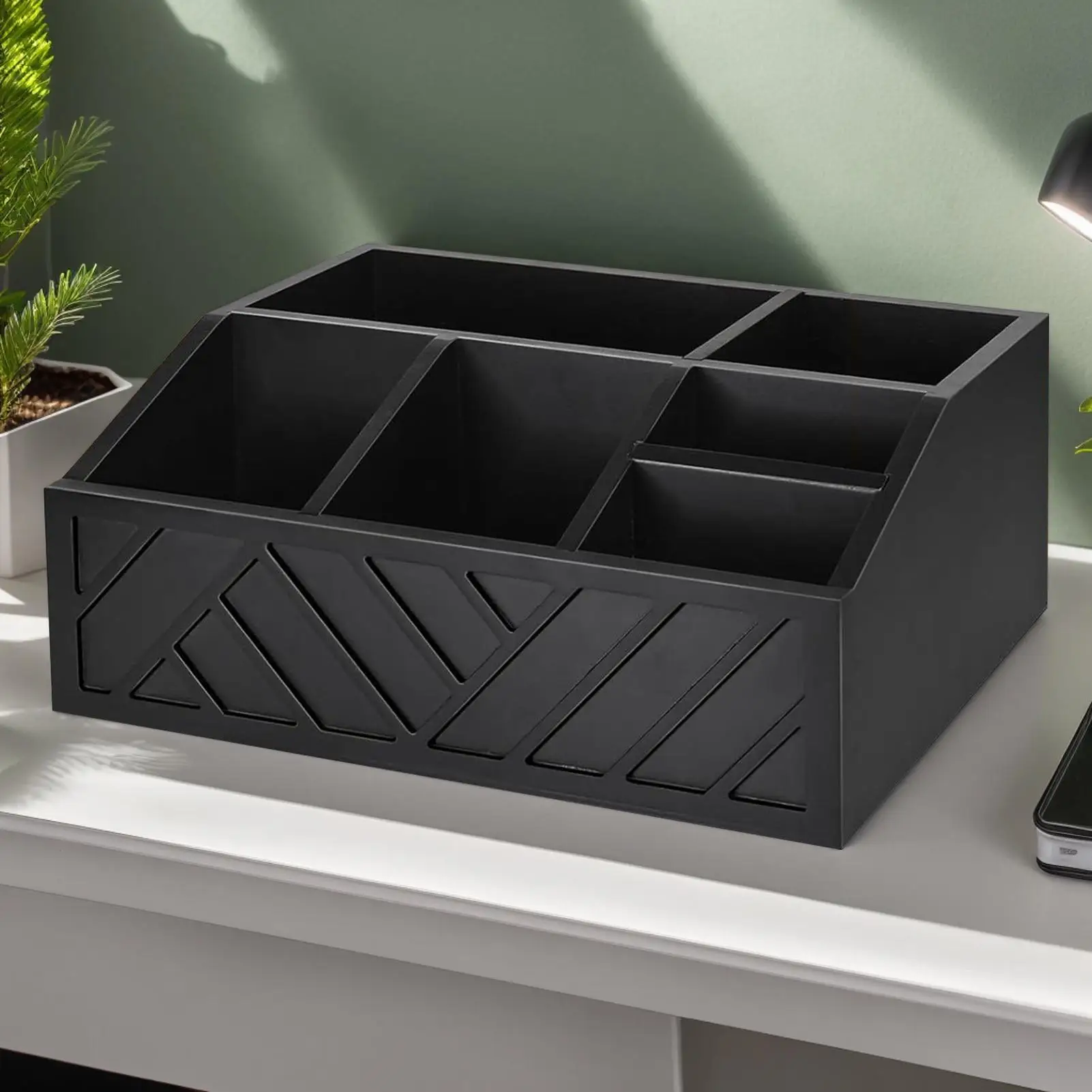 

Coffee Station Organizer Wood Stirrer Countertop Organizer Divided Storage Box Coffee Bar Accessories for Restaurant Dormitory