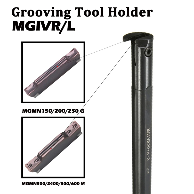 

MGIVR 2016 MGIVR2520 MGIVR3125 MGIVR3732 Grooving Holder MGMN200 MGMN300 MGMN400 Carbide Inserts Turning Tool Lathe Tools