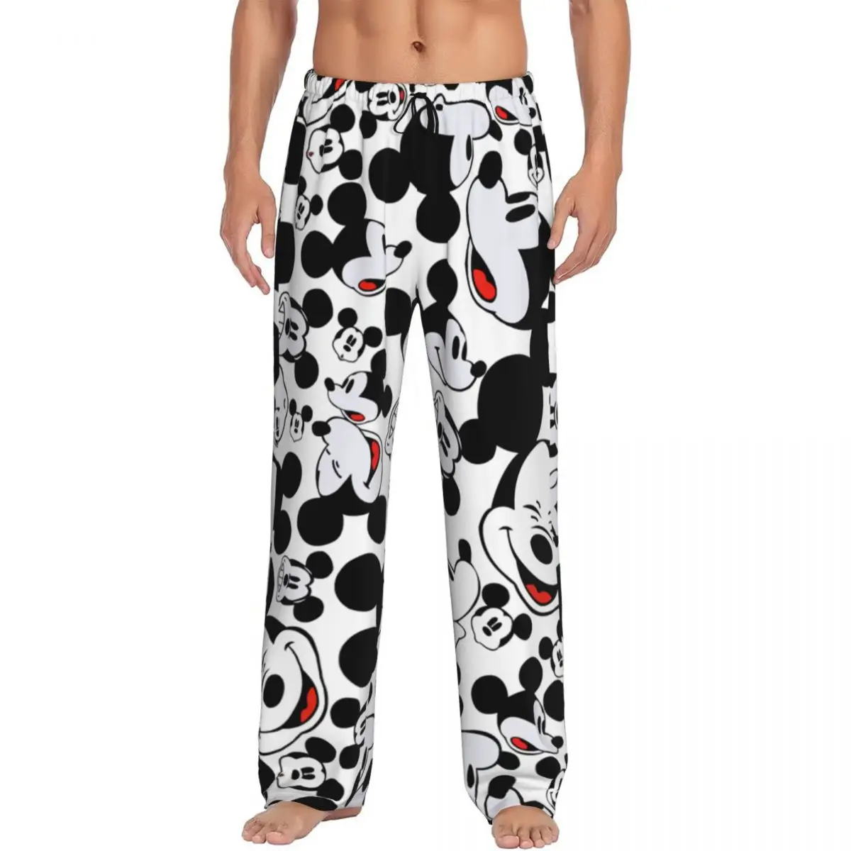 Mickey Mouse dos desenhos animados dos homens Animação Pijama Calças, TV Pijamas, Sleep Lounge Bottoms com bolsos, impressão personalizada