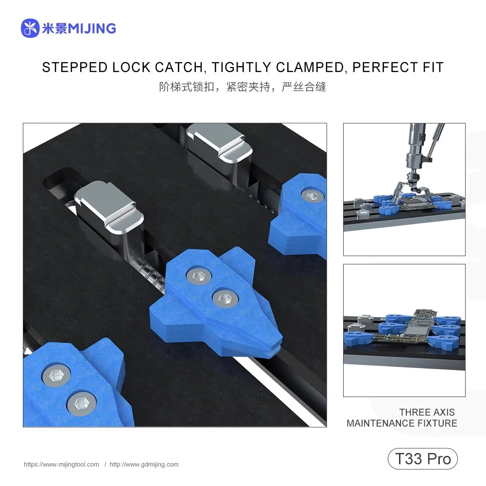 Mijing T33Pro Universal Three-axis Mainboard Fixture Holder PCB Suspension Design IC Chip Repair Soldering Adjustable Clamp