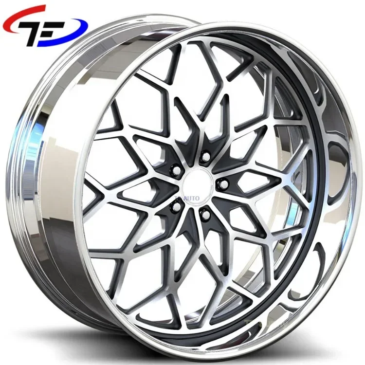 Chrome Barrel 5*127 2 Pieces Deep Dish 24*10J Concave Forged Wheels