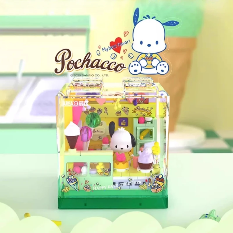 SEMBO BLOCK HelloKitty Kuromi boulangerie blocs de construction Sanrio Dessert maison océan Restaurant modèle jouer jouet anniversaire cadeau pour les enfants
