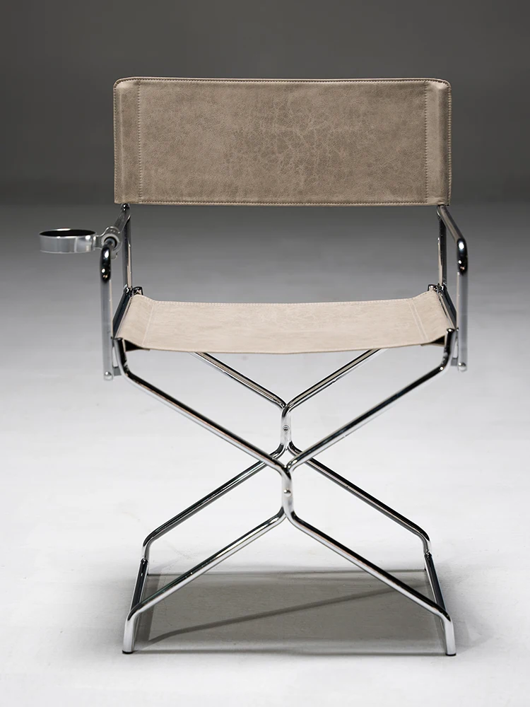 كرسي طعام معدني بسيط من قماش الشمع الزيتي من مومو، كرسي طعام منزلي صغير قابل للطي، كرسي استلقاء منزلي #3