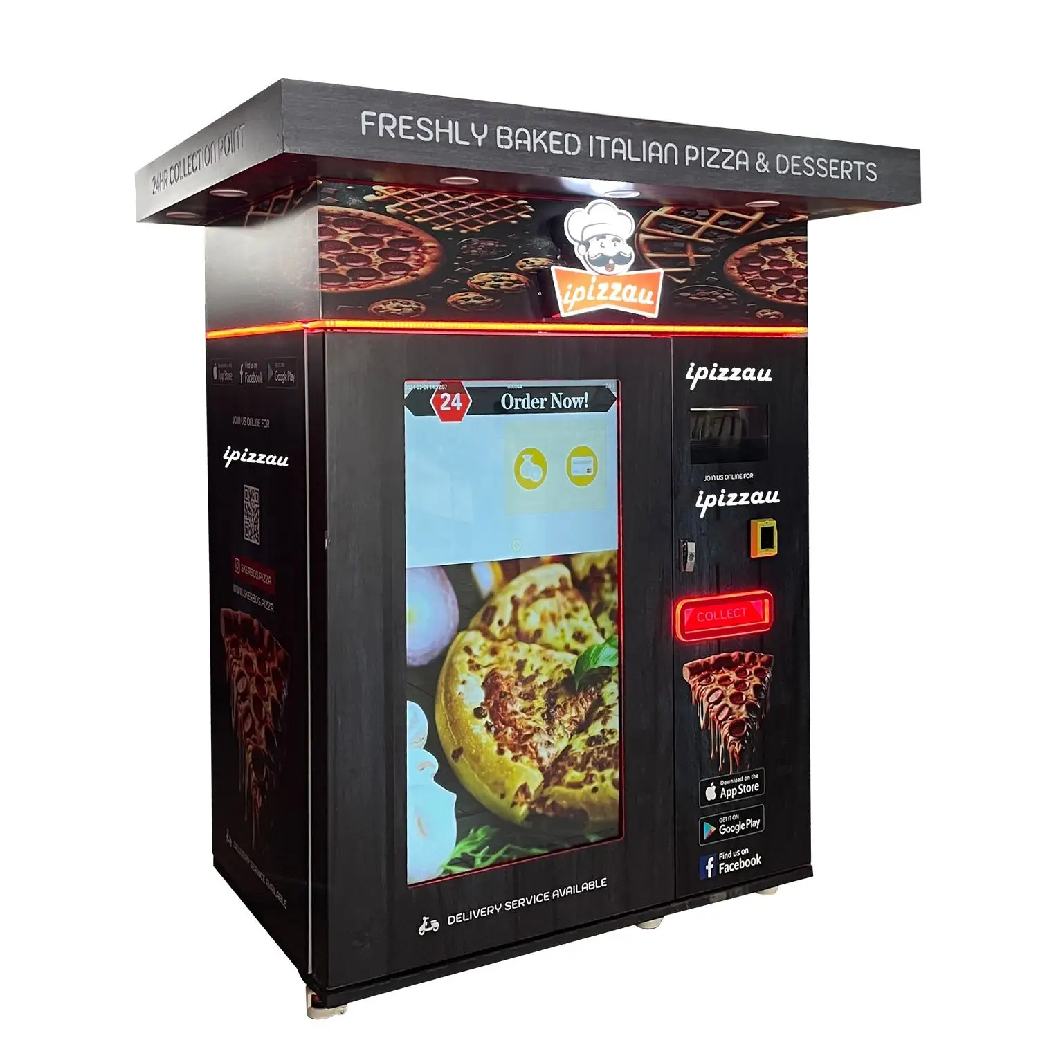 Customized 2026 Pizza Vending Machine Making Baked Fresh Frozen Pizza Card Reader Accessible Shopping Self-service Robot Fast 12