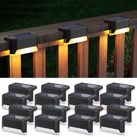 Solar Step Deck Fence Lights Outdoor Waterproof Led Path Light for Patio Stairs Garden Pathway Step Fences Outside Solar Lamp