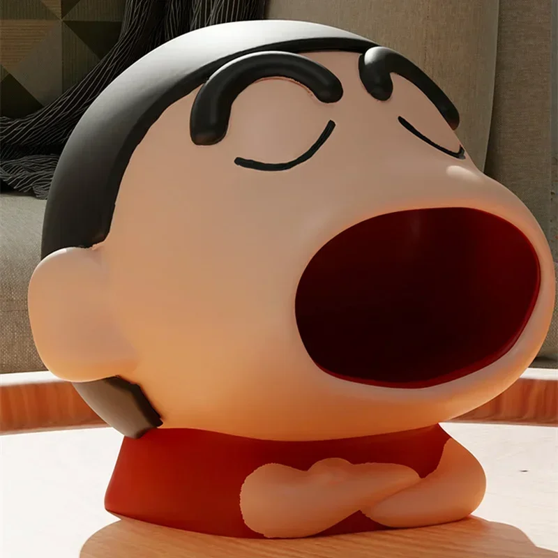 

New 21cm Kawaii Crayon Shin-chan Door Desktop Keys Storage Box Cartoon Big Mouth Home Decor Accessories Collect Surprise Gift