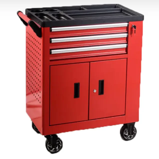 Goldenline Classic Iron Roller Tool Cabinet With Side Door OEM Customizable