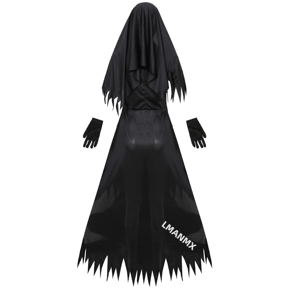 Halloween kostüm für frauen nonne cosplay kostüme vampir dämon kostüm kreuz druck lang dl косплейress party kostüm S-X