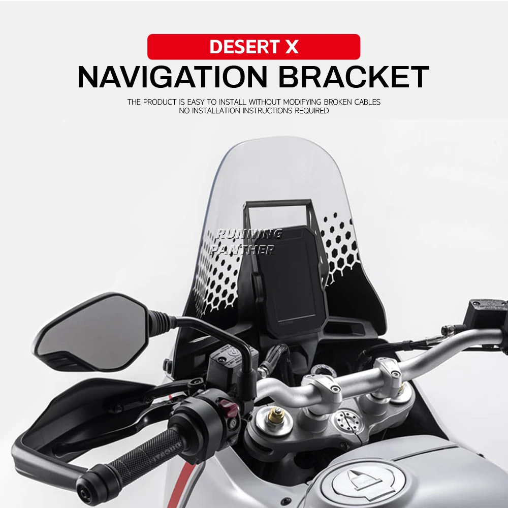 Motocicleta USB Carregador sem fio GPS Phone Holder, Suporte de Navegação Mount, 12mm, 22mm, Ducati Desert X, DesertX, 937, 2022, 2023