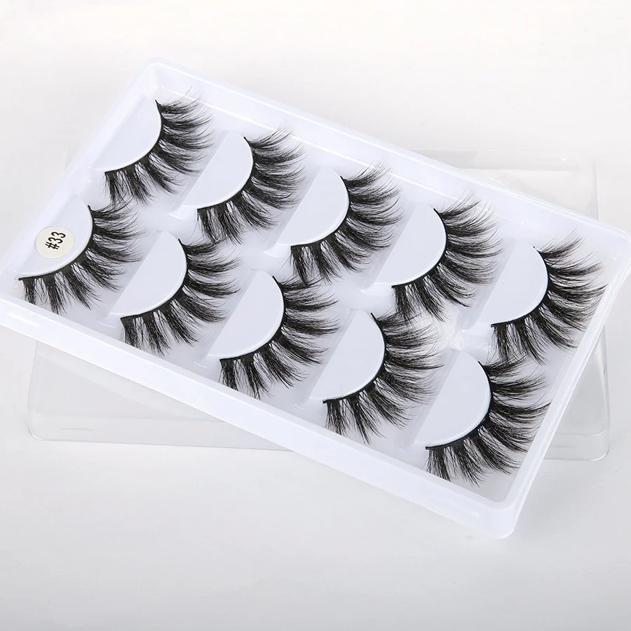 Faux cils naturels en vison 3d, 5 paires, maquillage court, Extension de cils pour la beauté