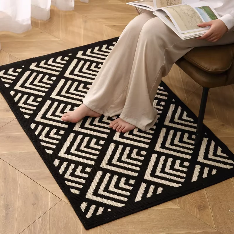 VIKAMA Classic Plaid Carpet Dust-Proof Carpet Machine Washable Entrance Door Rug For Bedroom Corridor Carpet Non-Slip Mat Home