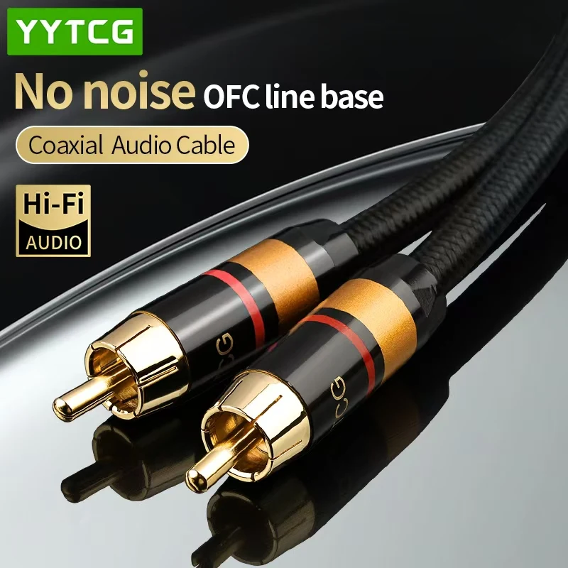 HiFi Digital Audio Coaxial Cable 75Ω Hi-End Stereo Audio Rca to Rca Male SPDIF Coaxial Cable for DVD Projector TV Speaker