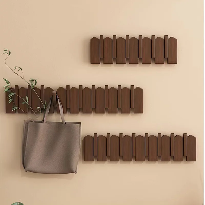 Luxury Walnut Wood Clouds Wall Mounted Coat Rack Clothes Hat Key Hooks Backpack Coat Pants Interior Furniture Bedroom Decoration