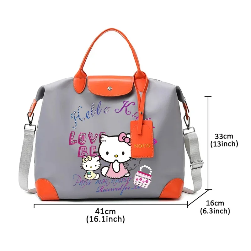 Hello Kitty Borsa da viaggio da donna Borsa da ragazza di grande capacità Sanrio Borsa da fitness moda impermeabile Borsa a tracolla per bagagli Regalo di compleanno