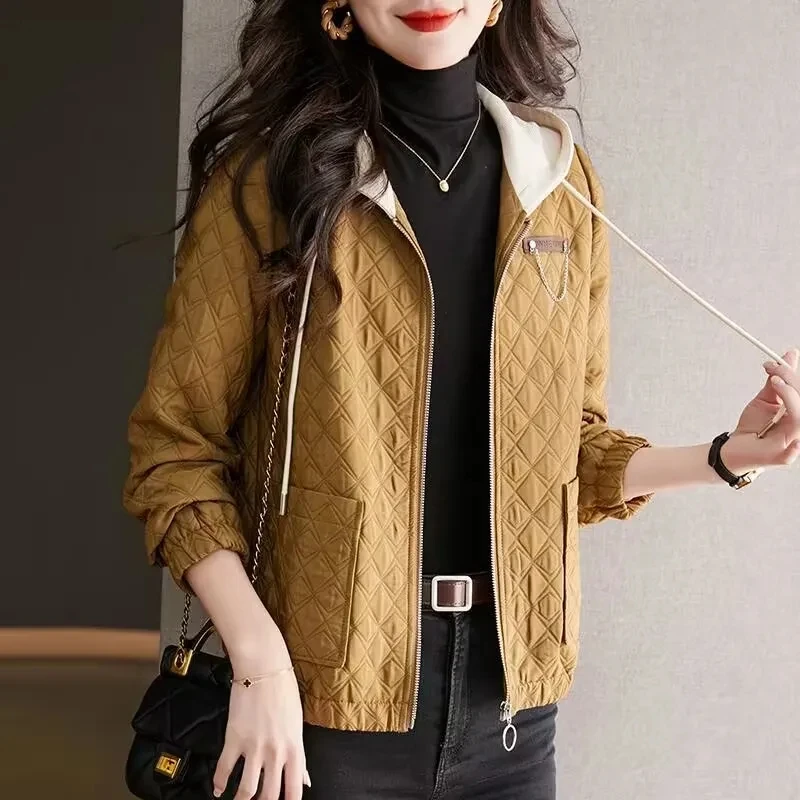 

Hooded Coat Women's Spring Autumn 2023 New Popular Fashion Loose Casual Versatile Outwear Ladies Jacket