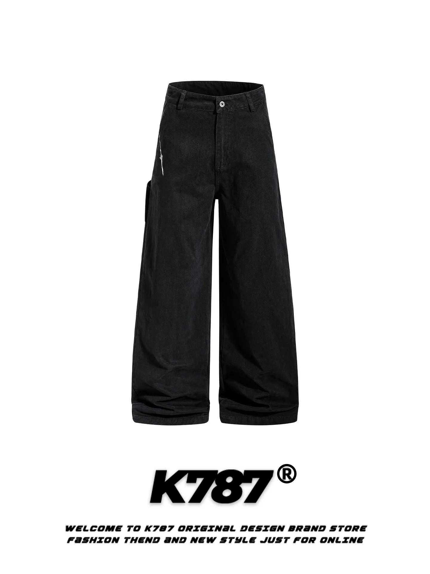 

Джинсы унисекс K787 в американском ретро-стиле с вышивкой, модные, широкие, свободные, с высокой талией, повседневные, уличные, в пол