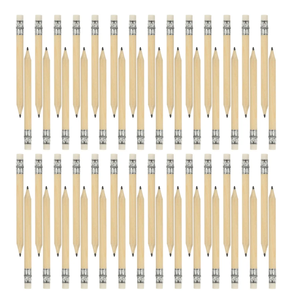 

50 Pcs Golf Pencil Small Log Pencils Short Drawing for Party Tool Writing Half with Eraser