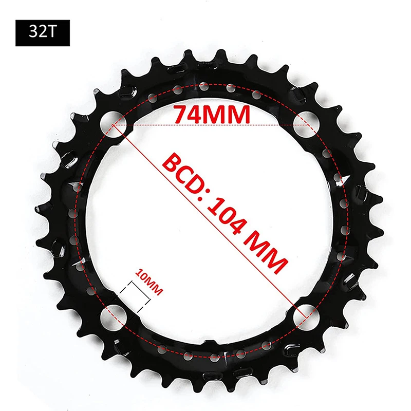 Wq0】 Bicycle 104BCD Chainring 3x9S 22T/32T/44T Mountain Bike