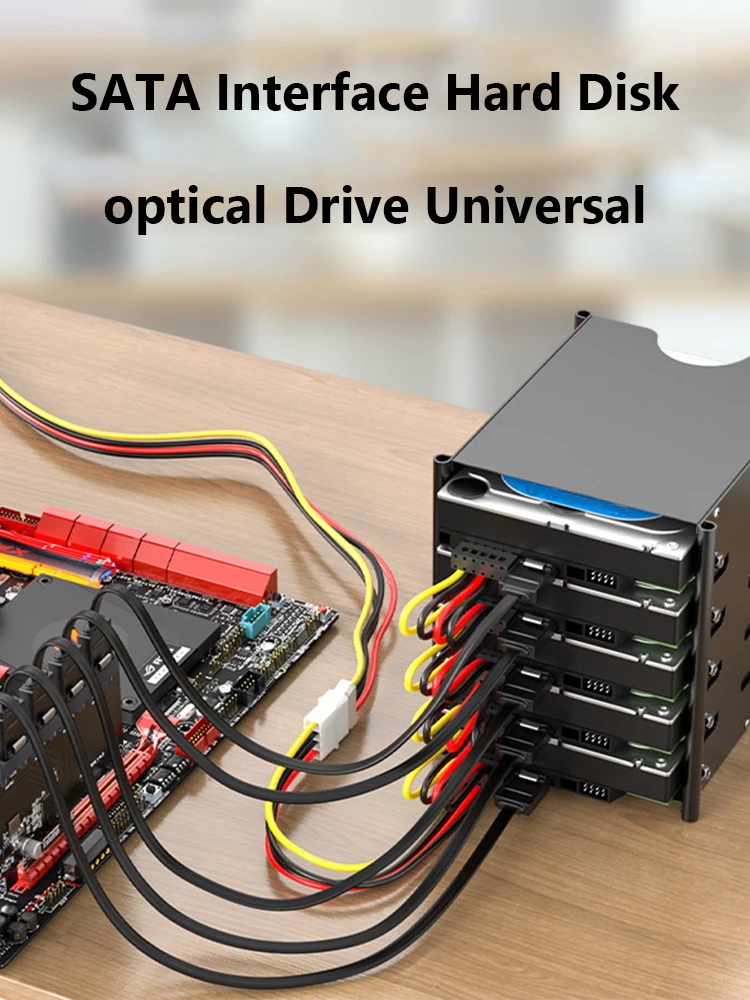 Cabo divisor de fonte de alimentação de disco rígido SATA 3,5 / 2,5 polegadas 1 a 5 Cabo divisor de energia de disco rígido SATA 18AWG