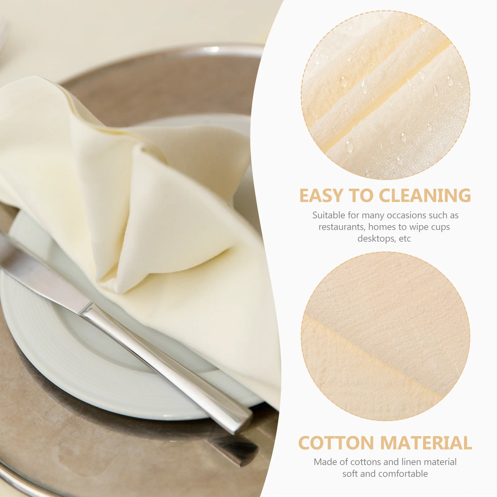 

10Pcs Soft Cotton Linen Dinner Napkins Washable Reusable Decorative Cloth Napkins for Wedding Party Festival Dinner Cloth