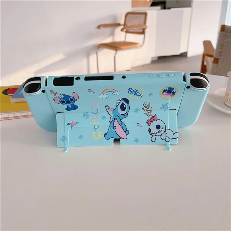 Funda rígida de Disney Stitch para Nintendo Switch, carcasa protectora para consola Oled NS, Protector de cristal