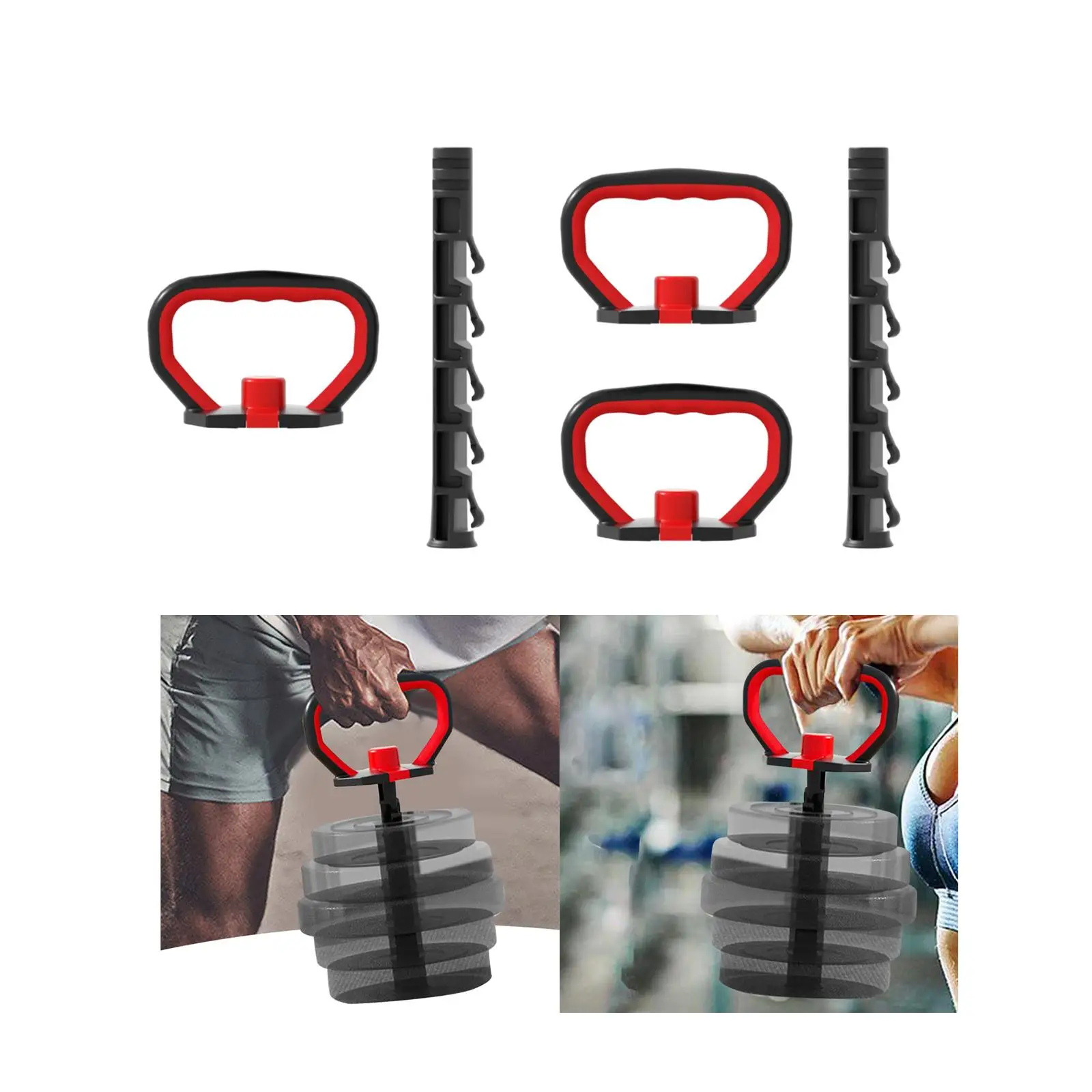 Adjustable Kettlebell Handle with Non-Slip Base for Plates Dumbbells Training