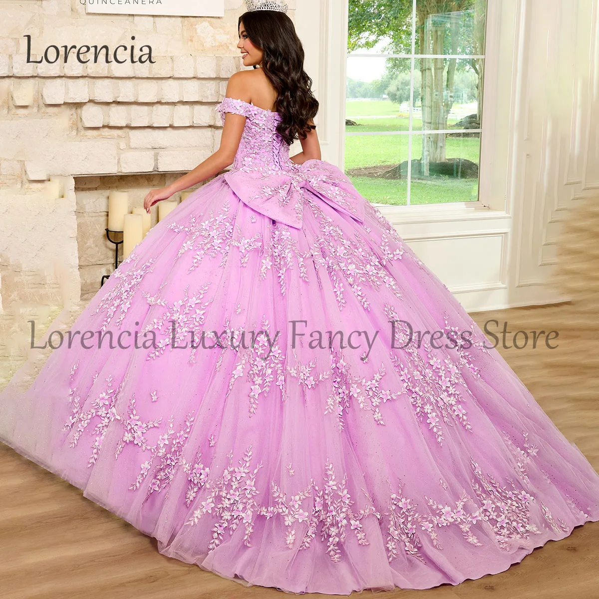 Vestido De quinceañera mexicano, dulce 15 16, princesa 3D, flores, vestido De baile, apliques, corsé De cuentas, Vestidos De XV Anos, 2024