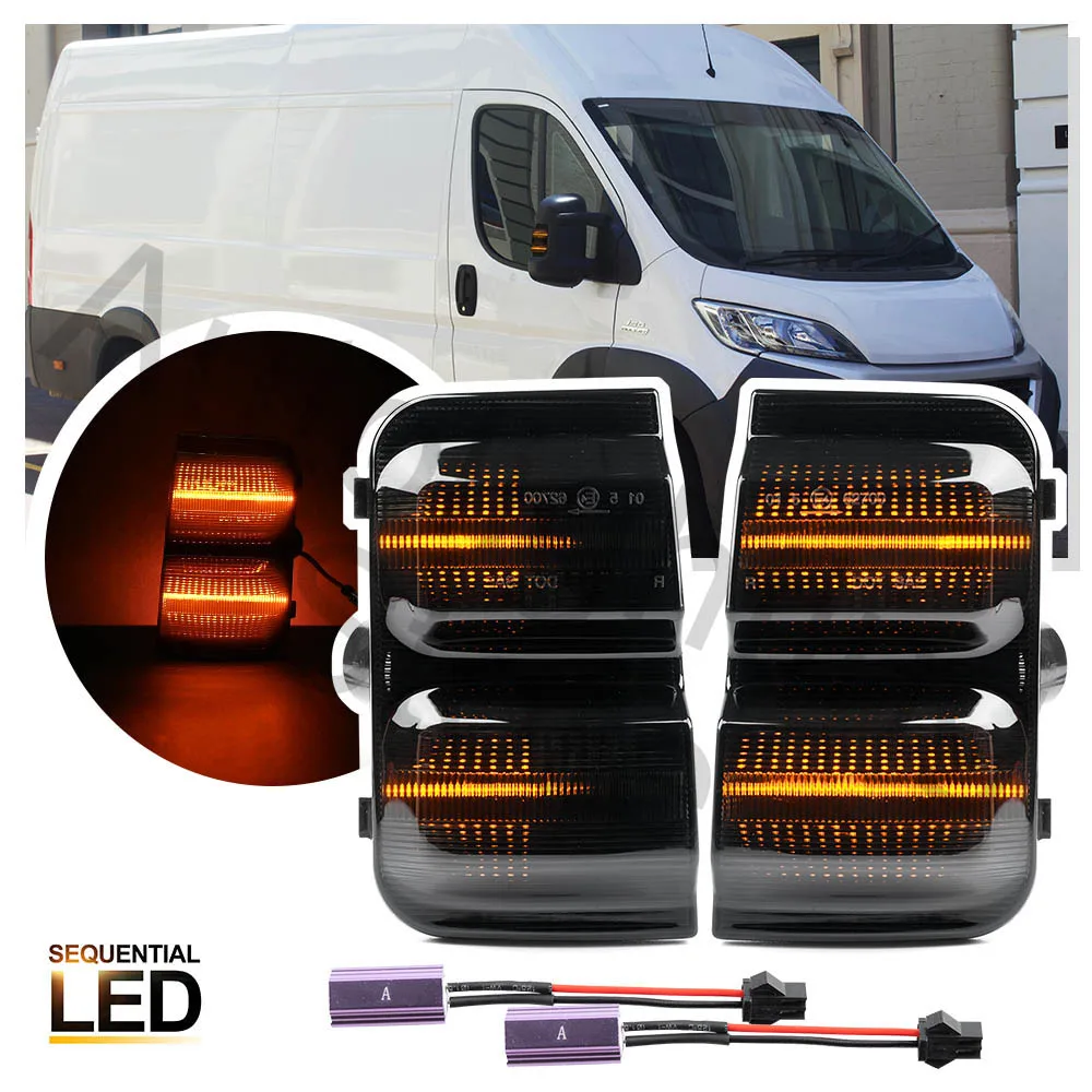 2pcs Dynamic LED Turn Signal Light For Fiat Ducato Peugeot Boxer Citroen Jumper Relay RAM Promaster Mirror Lights Indicator