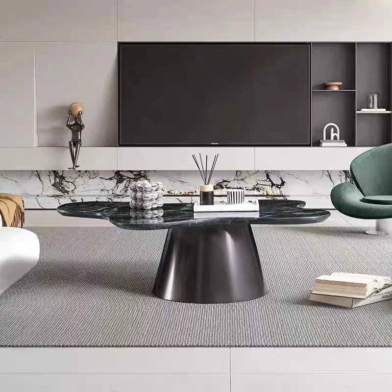 طاولة القهوة غرفة المعيشة شقة صغيرة طاولة القهوة الرخامية #5