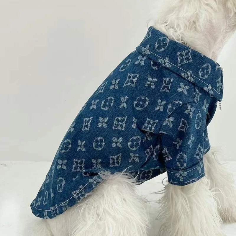 Pets Dog Cat Denim Coat Jacket Puppy Clothes Cool Apparel For Small Medium Dogs Cowboy Schnauzer Dobby Bear Teddy Pet Clothing