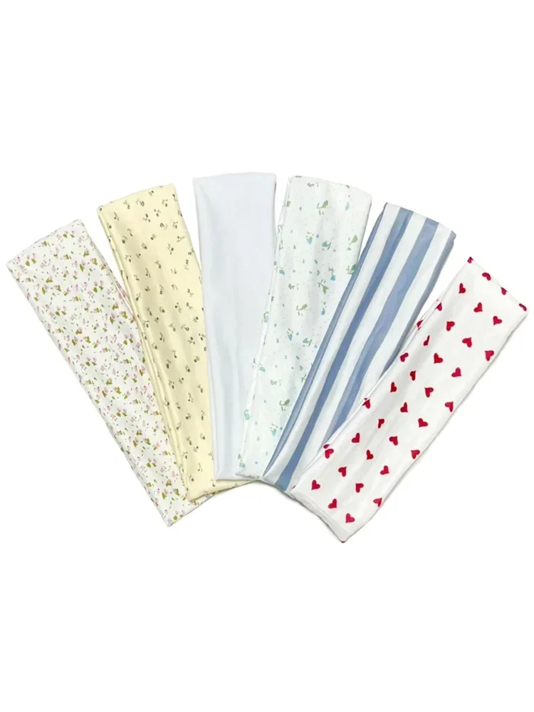 Bandeaux élastiques floraux antidérapants pour femmes, tissu doux, bandes de tête à rayures épaisses de 2 pouces, bandeau en forme de cœur pour la saint-valentin