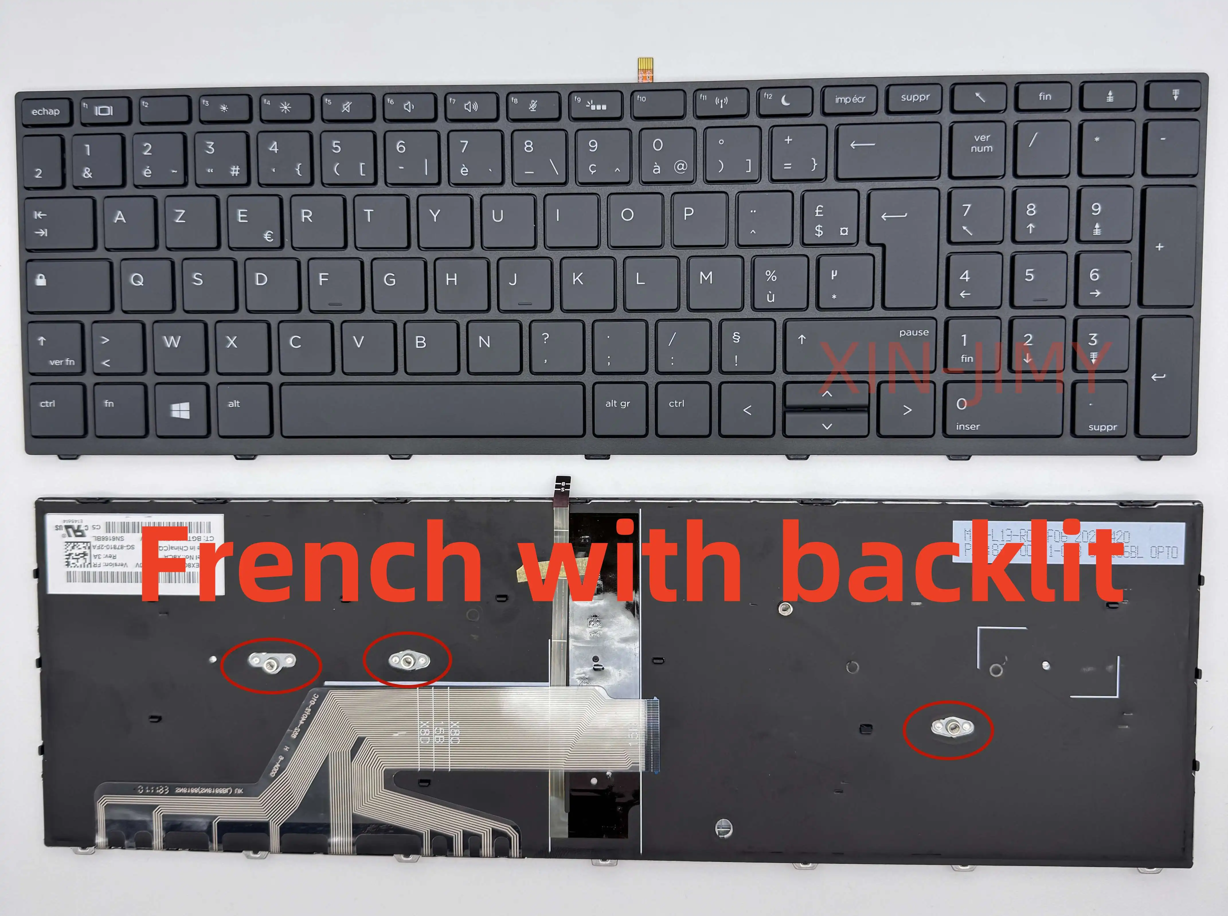 

French Laptop Keyboard For HP Probook 450 G5 455 G5 470 G5 650 G5 Laptop AZERTY Clavier FR Layout Black With Frame backlit