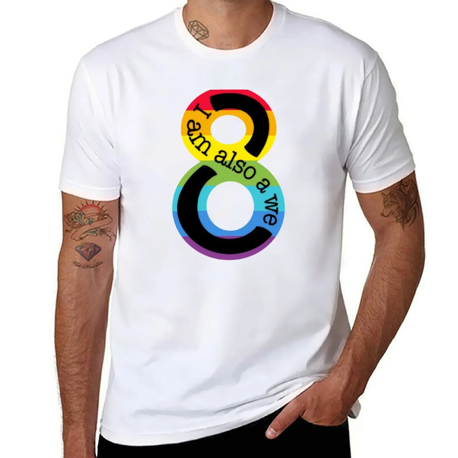 

I am also a we 8 Rainbow T-Shirt black cotton t-shirt plain for man package T-Shirt