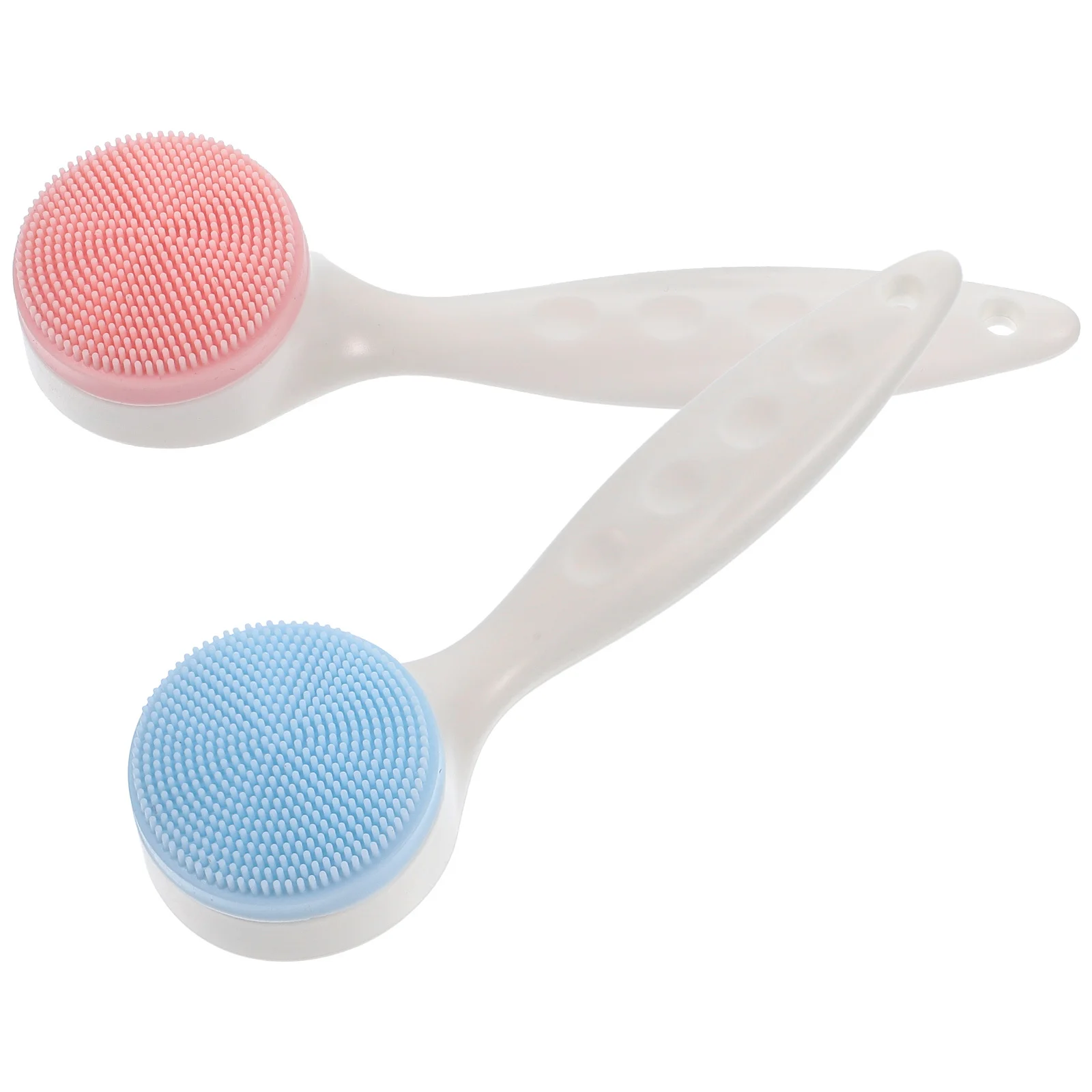 2Pcs Silicone Face Brush Facial Cleansing Brush Massage Skin Cleanser Non-Slip Handle Suitable for Babies Teens Seniors