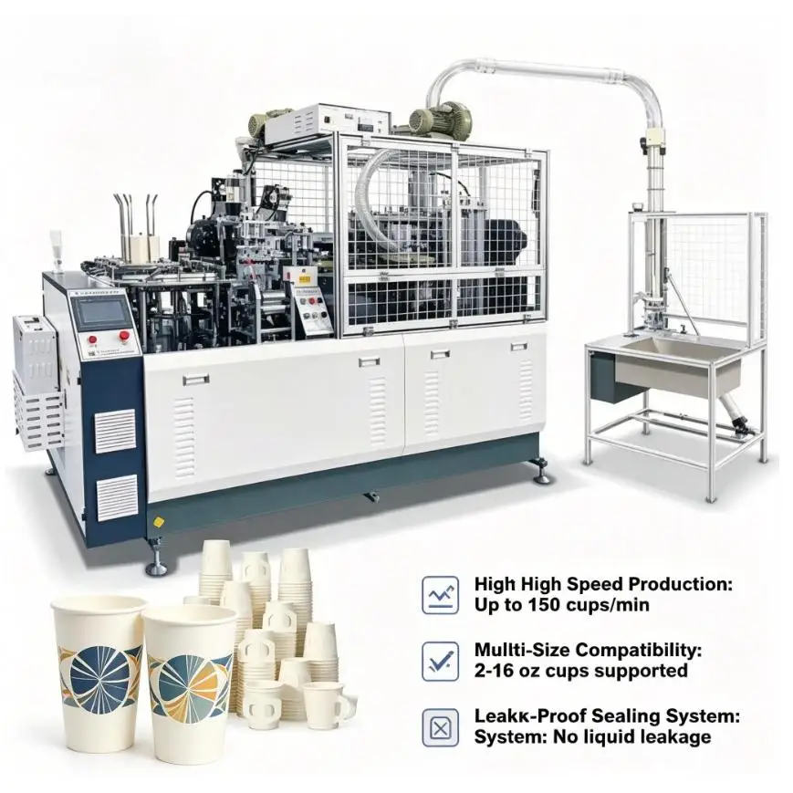 Customized Fully Automatic Disposable Paper Coffee Carton Cup Making Machine