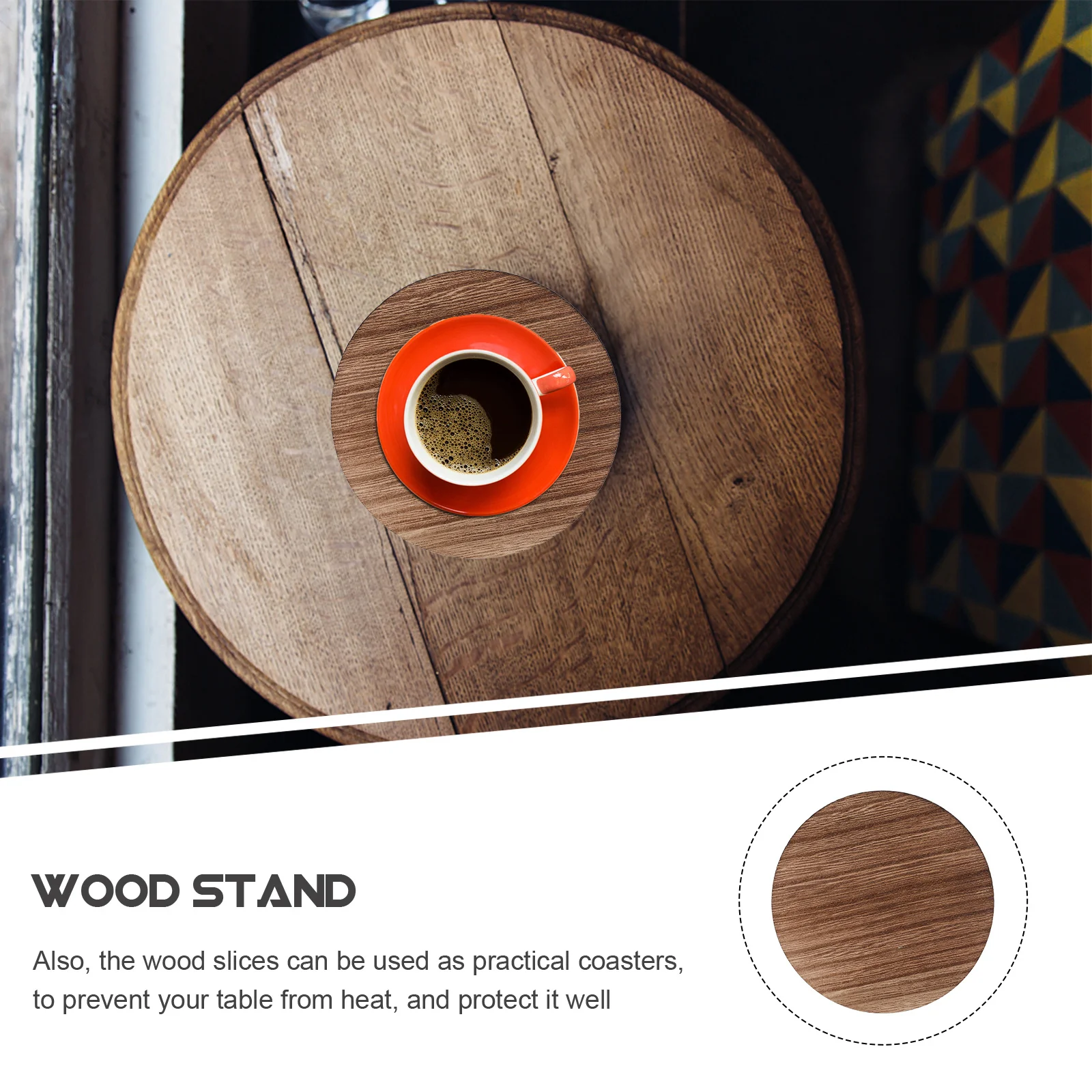 5 قطعة شرائح الخشب الطبيعي متعددة الوظائف لحامل عرض الحرف اليدوية والوقايات حامل عرض شرائح الخشب طويلة الأمد #3