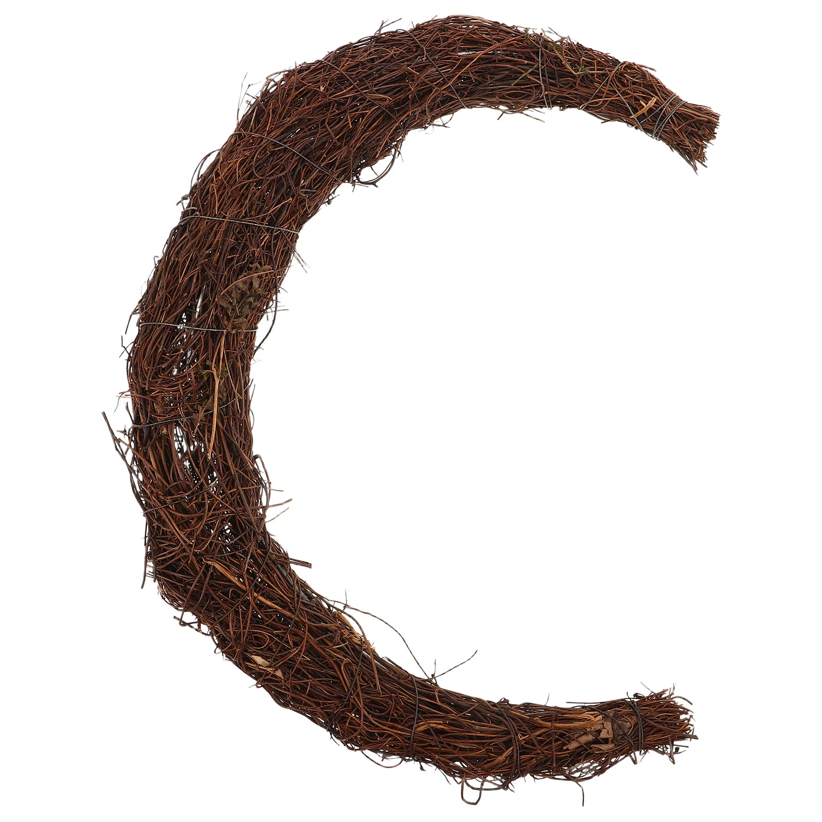 

Moon-Shaped Rattan Wreath Form 35cm Natural Grapevine Frame for DIY Crafts Holiday Door Wall Decoration Christmas Flower Wreath