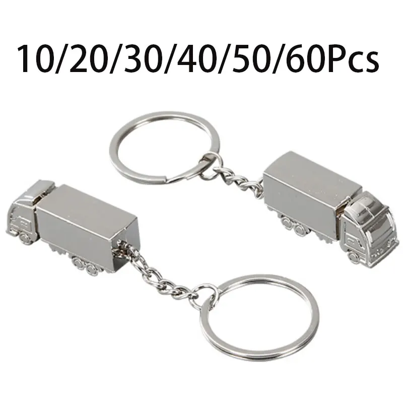 10-60 Pcs Metal Truck Model Keychain Key Ring Car Shape Key Ring For Drivers Gift Wholesale